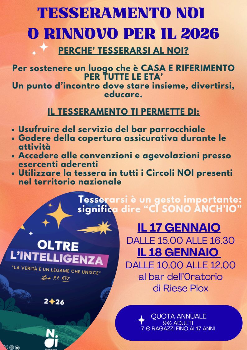 2026 01 18 Tesseramento NOI Riese