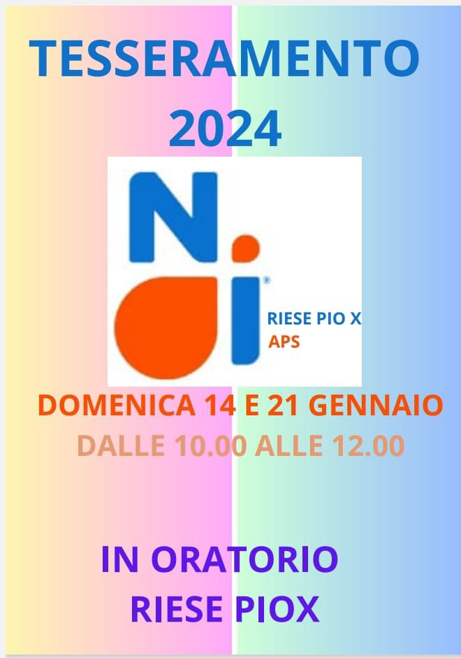 Tesseramento NOI 2024 Riese