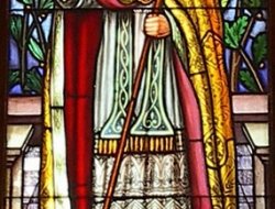 San Pio X in una vetrata della chiesa Nostra Signora di Monte Carmelo a Bristol (GB)
